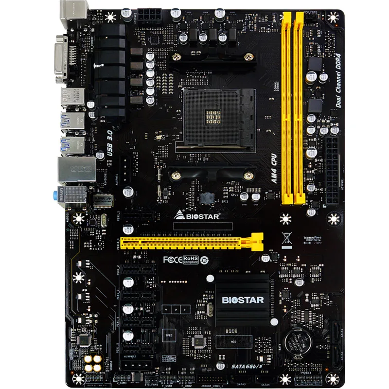 NEW BIOSTAR TB350-BTC BTC ETH PRO 6GPU B350 Desktop Motherboard 6PCIE DDR4 For AMD AM4 32GB DVI SATA3 Mining Board