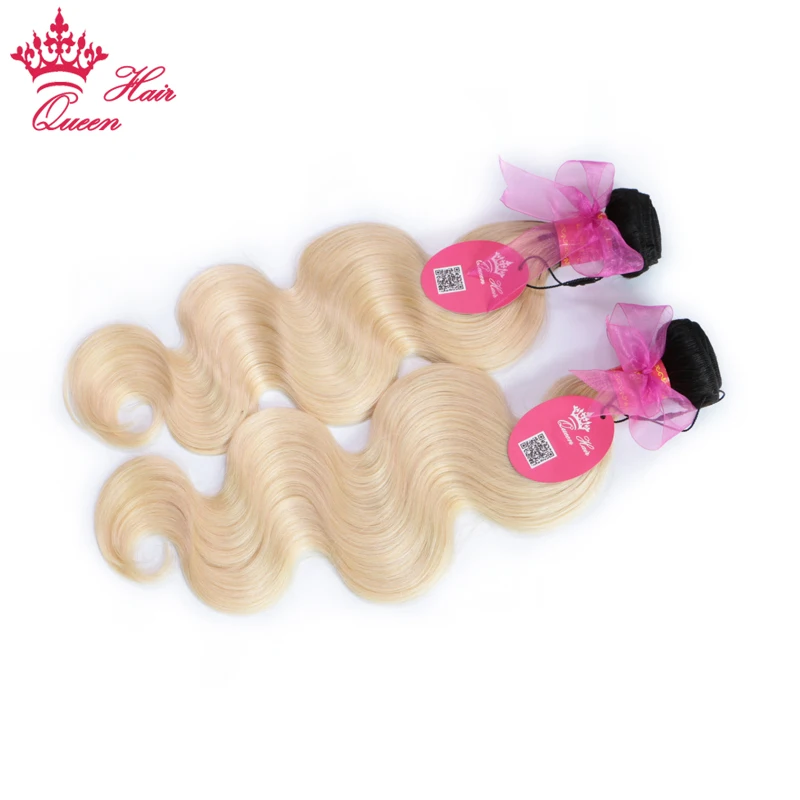 Queen Hair Products Ombre Brazilian Body Wave Bundles Deal 1/3/4/pc #1B/613 Ombre Blonde Remy Human Hair Extensions 12-20 Inches