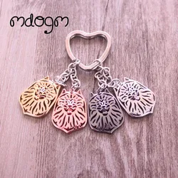 Cute Keeshond Dog Animal Gold Silver Plated Metal Pendant Keychain For Bag Car Women Men Girls Boys Love Jewelry K110