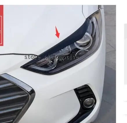 

2 Pcs/lot Head Light Eyebrow Eyelids ABS Chrome Decoration Trim Cover for Hyundai Elantra (AD) 2016 2017 2018 Car Styling