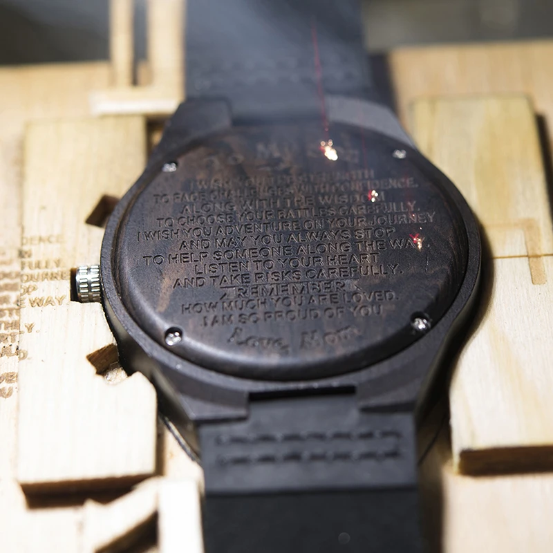 Your Logo is Welcome Logo Custom Engrave on Bamboo Wooden Watches Wood Box Logo Laser Engrave Fee OEM/ODM