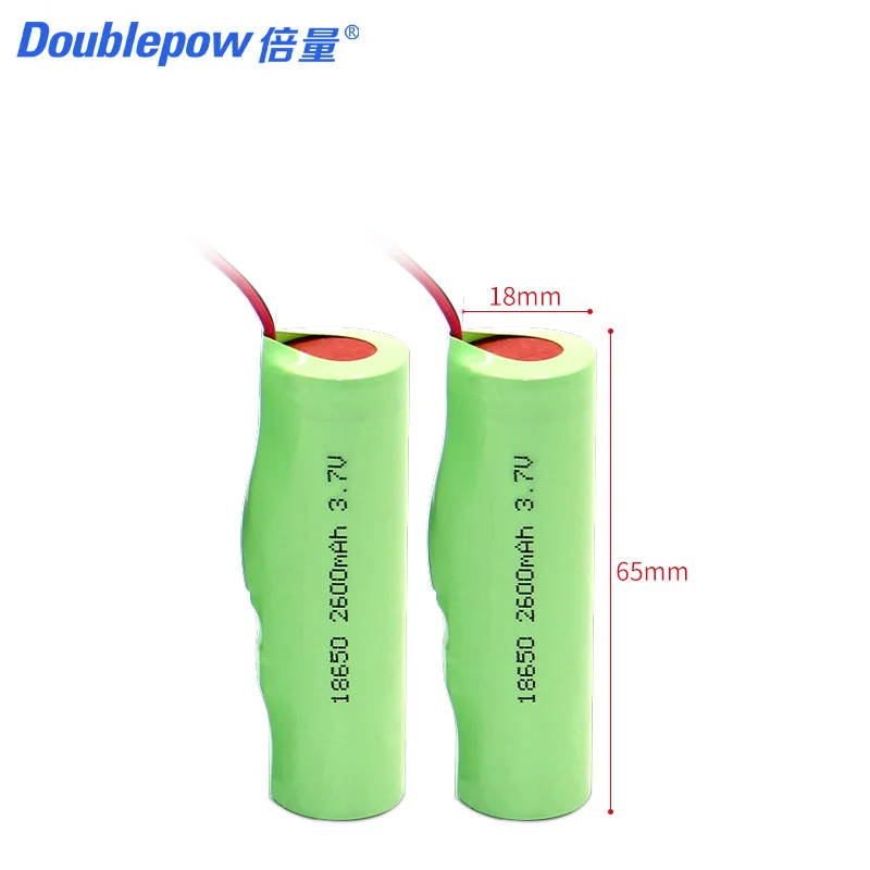 DOUBLEPOW 18650 lithium battery 3.7v lithium battery pack 2600mAh +line, plug for flashlight toy fan digital electronic product