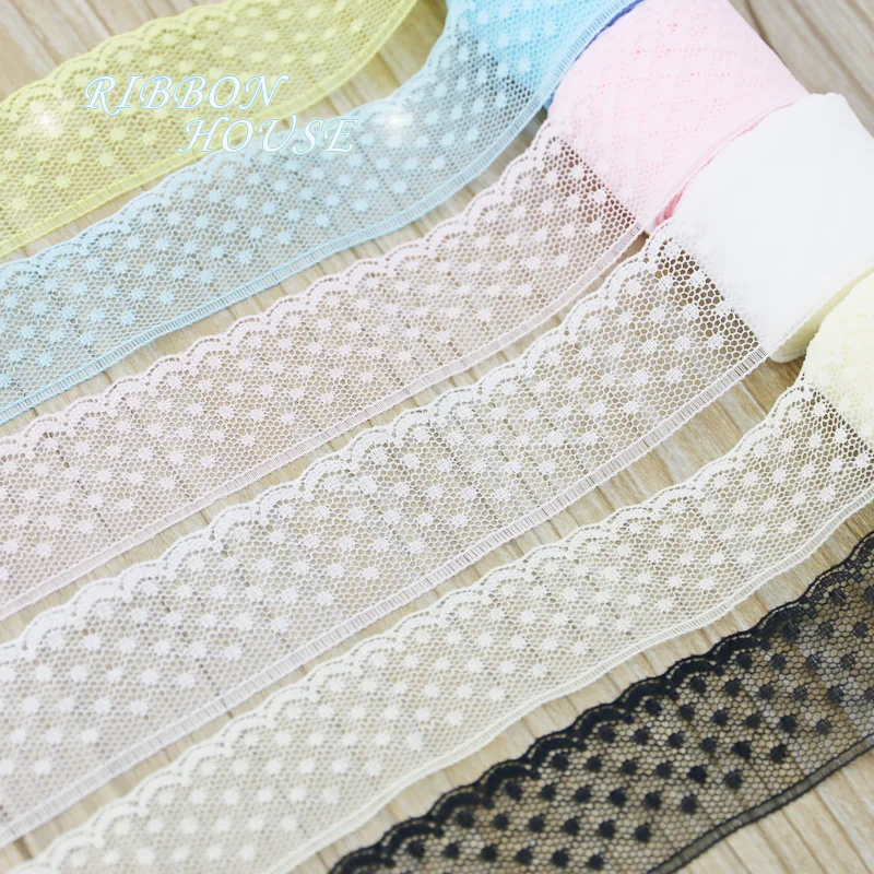 (10 yards/roll) 30mm dots lace fabric Webbing Decoration Love gift packing Material rolls