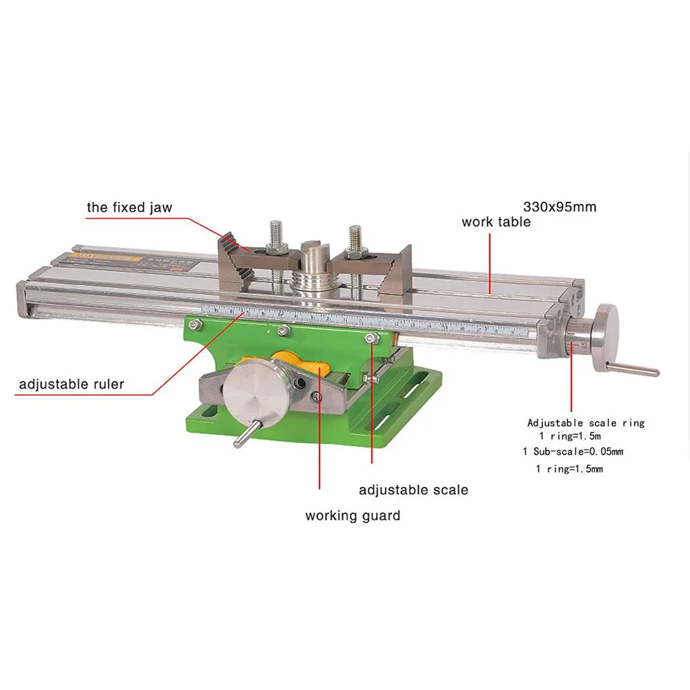 AMYAMY Mini Multifunctional Cross Working slid Table compound table worktable Bench For Drill Milling Machine 6330