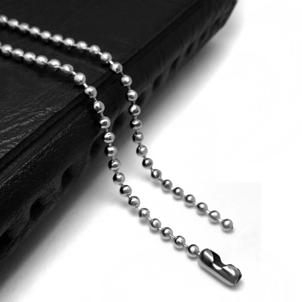 2mm Stainless Steel Ball Beads Chain For Necklace Bracelet DIY Jewelry Accessories Women Bag Handbag Keychain Dog Tag Chain