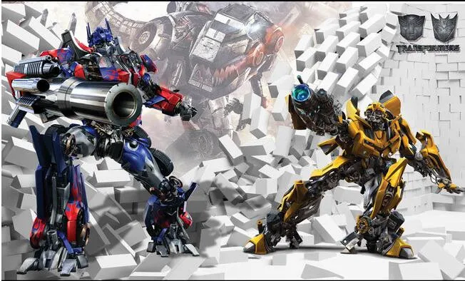 

3d Cartoon Children's Room Transformers 5 Boy Bedroom Wallpaper Custom Mural Internet Cafe Background Wall Paper