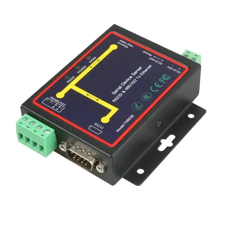 Industriële RJ45 Om RS232 RS485 Ethernet Naar DB9 Mannelijke Modbus Tcp/Rtu Converter