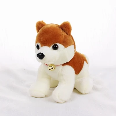 

20cm husky dog with bell,light brown dog soft plush toy ,baby toy gift h2048