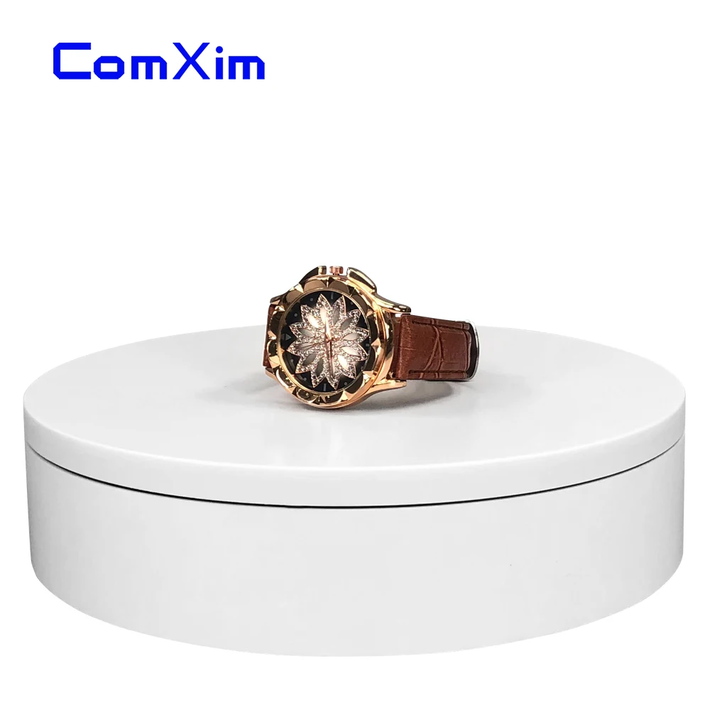 ComXim 20cm White Black 220V Direction Random Fixed Speed 30sec/lap Photographing Automatic Rotating Electric Turntable