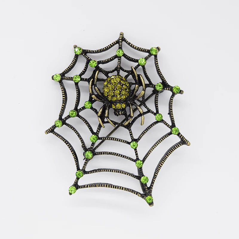 Antique Brooch Pendant Rhinestone Spider web Pin brooches C262 K