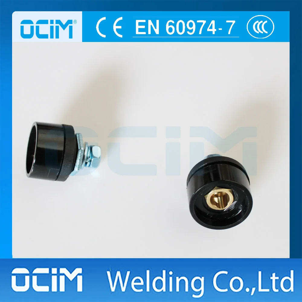 2PCS Black 100A-200A DKZ 10-25mm Cable Socket Welding Machine Copper Joint Adapter