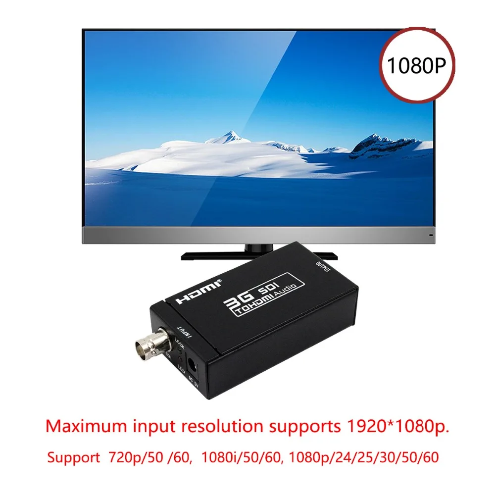 2 Chiếc 1080P HD-SDI SDI Video Converter Bộ Chuyển Đổi SDI Sang HDMI Adapter Dành Cho Camera EU/Mỹ Cắm