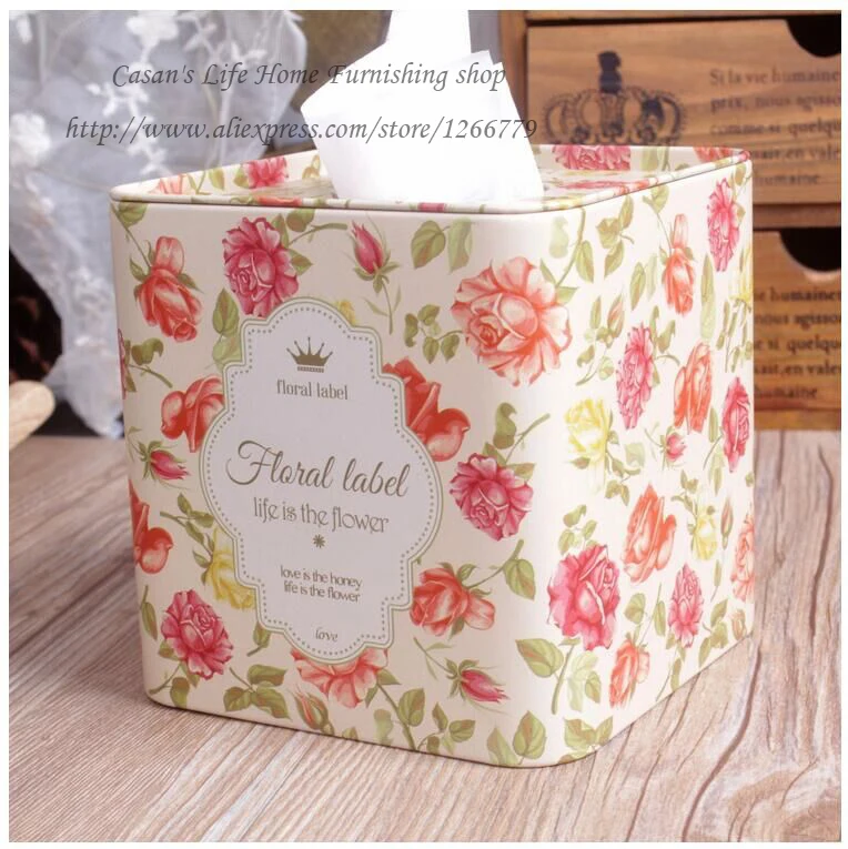 2016 NEW HOT SALE Pastoral style classic iron series Tissue box,square and circle modelling Tissue boxes/iron Tissue boxes