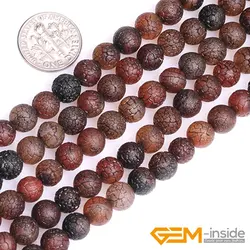 6mm To 18mm Frosted Round Dream Lace Agat Beads Strand 15