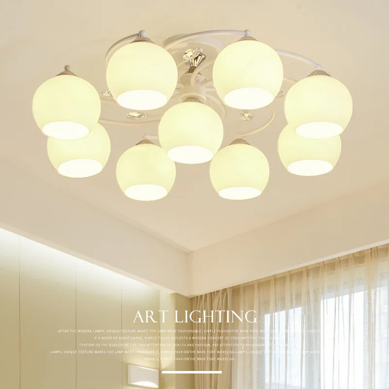 Modern minimalist white LED ceiling lamp living room lamp warm bedroom study lamp home lighting direct sales