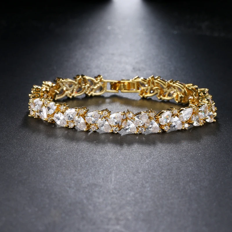 EMMAYA New Trendy 2017 Unique Jewelry Rose Gold Color Charm AAA+ CZ Crystal Female Bracelets Bangles For Women