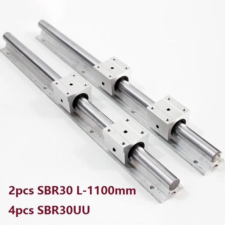 

2pcs SBR30 L-1100mm support rail linear guide + 4pcs SBR30UU linear bearing blocks for CNC router parts