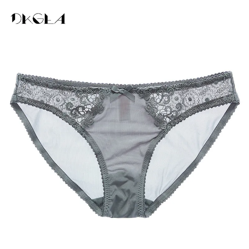 New White Lace Transparent Sexy Panties For Girl Plus Size L XL Briefs Women Underwear Embroidery Low-Rise Hollow Out Breathable