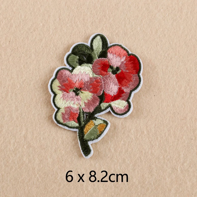 3d flower lily red rose patches embroidered applique iron applications on clothing sticker for clothes embroidery stripes badges