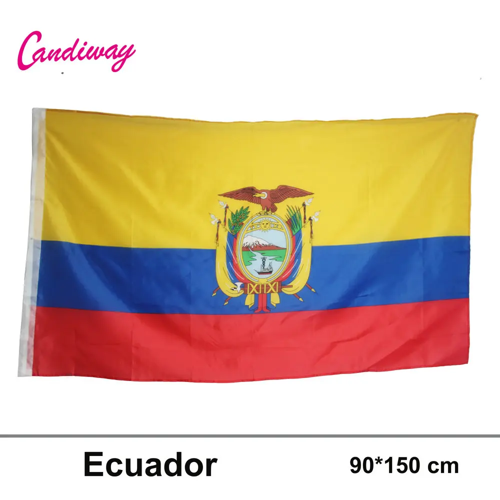 ECUADOR POLYESTER INTERNATIONAL COUNTRY FLAG Indoor Outdoor The Flag of Ecuador Polyester Flag 5*3 FT 150*90 CM