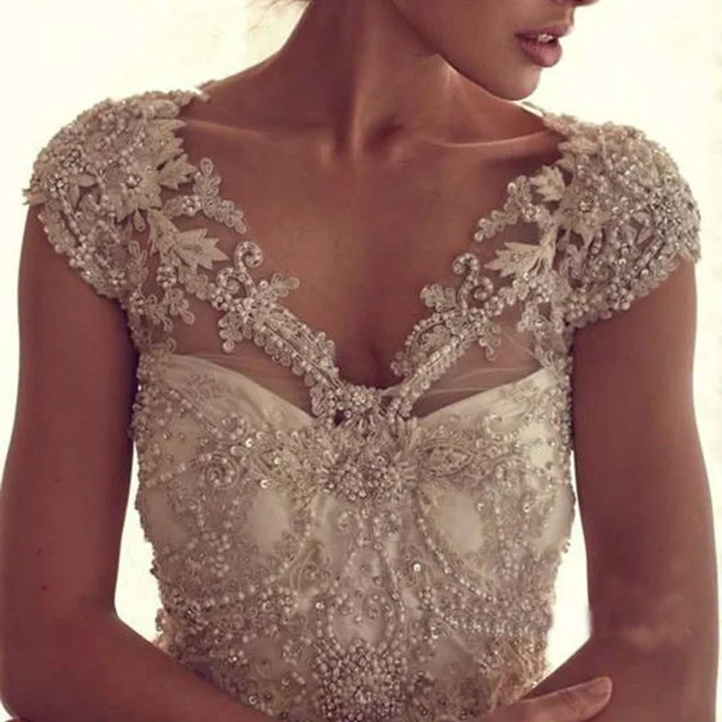 Przepiękne nowe kobiety biały/koronka w kolorze kości słoniowej szal Bolero kurtka ślubna Crystal Bridal Wrap Custom Made luksusowe kurtki