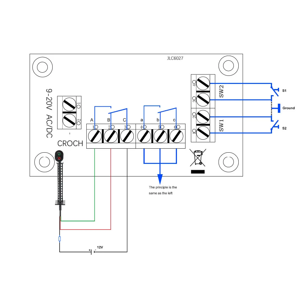 1 Set Power Distribution Board Distributor Power Control Board to Flash Traffic Signal with two-lights PCB009