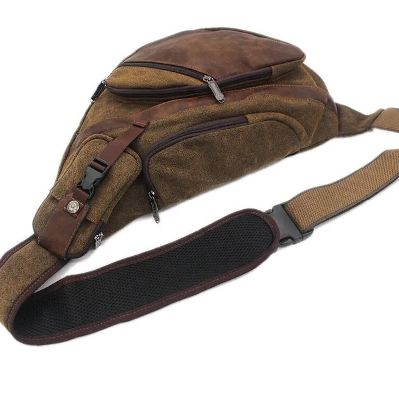 Bandolera de lona para hombre, bolsa de viaje de alta capacidad, Retro, cruzada, individual, triangular