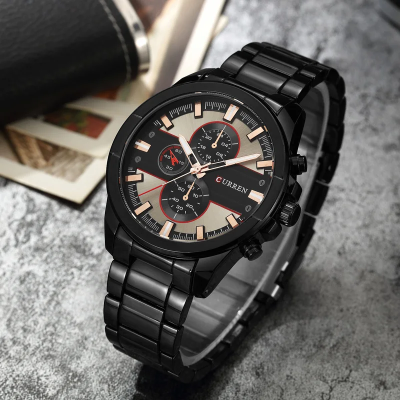 NEW CURREN Luxury Brand Men Full Steel Business Wristwatches Man Casual Waterproof Watch Quartz Watches relogio masculino