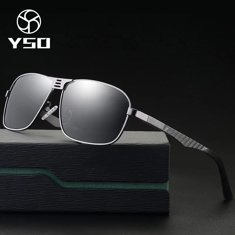 

YSO Men Sunglasses Vintage Polarized UV400 Aluminium Frame TAC Lens Sun Glasses Sunglasses Men Square Accessories For Men 3001