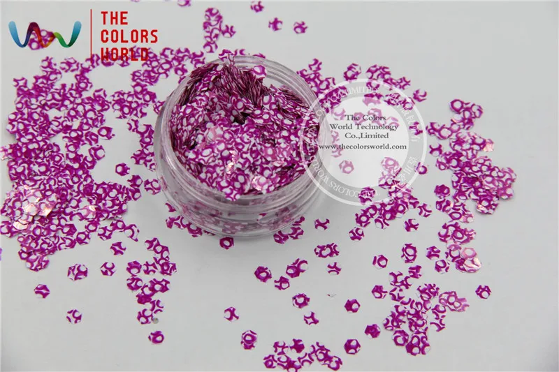 TCB085   Hexagon Shape 3MM  Size pattern glitter for nail Art nail Polish nail gel makeup or other DIY decoration