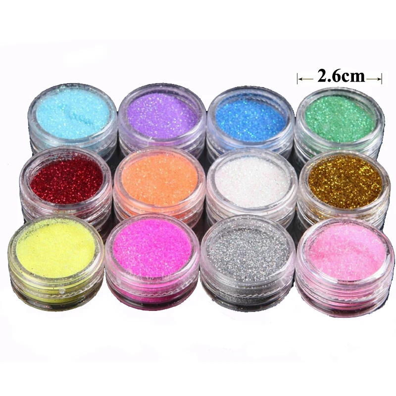 12 colori/lotto Glitter Tattoo Body Glitter Powder Shimmer Glitter tatuaggi polvere colori Nail Art acrilico Glitter polvere decorazione