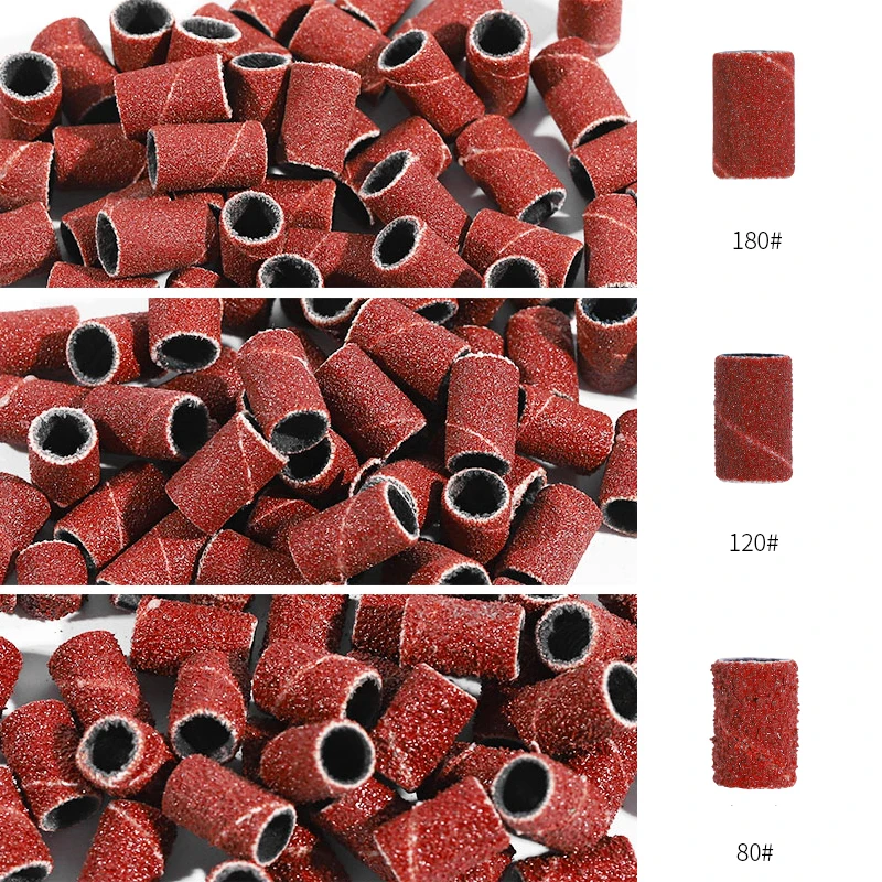 100 pcs/pack Grit Sandpaper Circle For Rotary Nail Drill Bits Polishing Clean Grinding Pedicure Manicure Sanding Accessory Tools