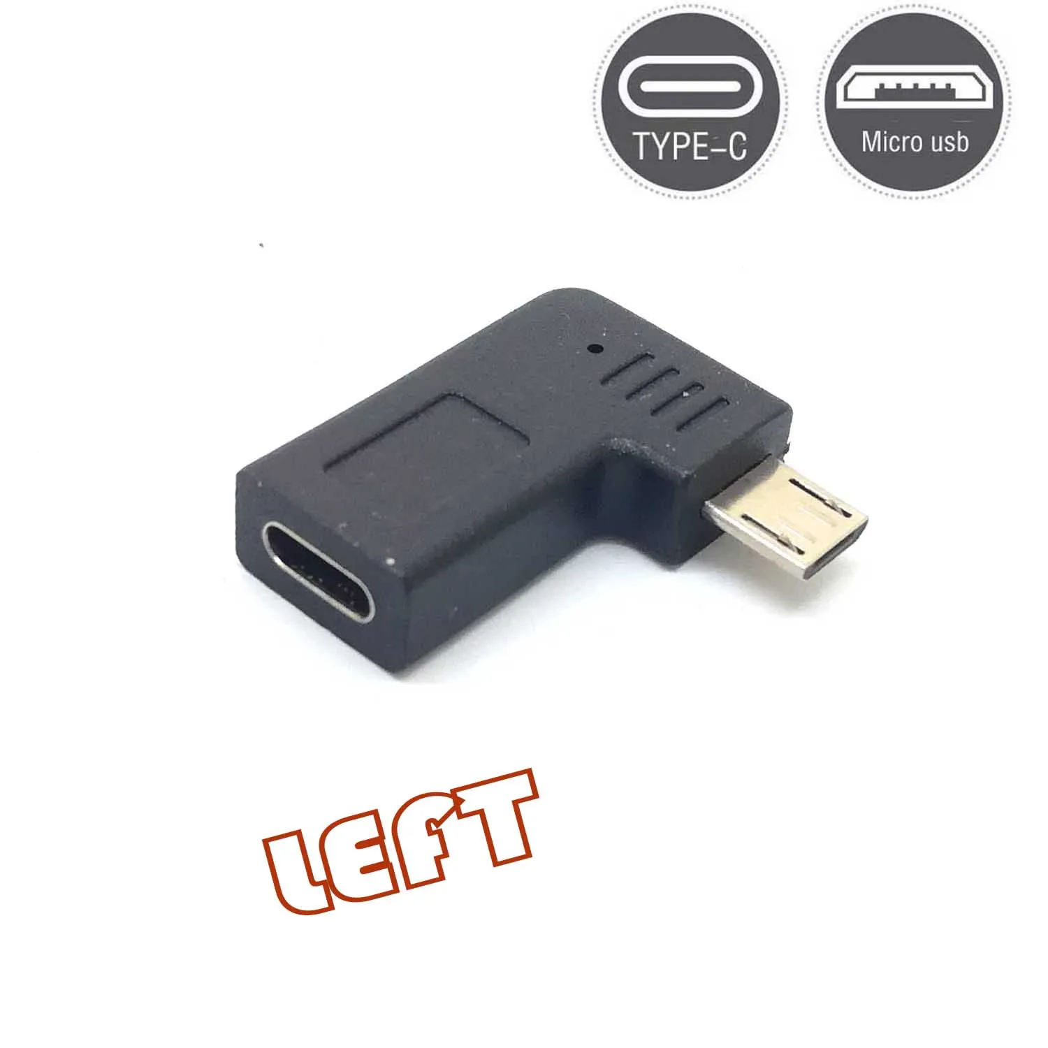90 زاوية من النوع C أنثى إلى Micro-B Micro ذكر شاحن USB محول كابل بيانات otg oy