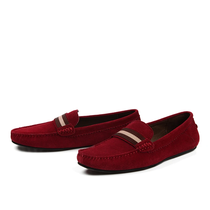 

Wine Red Fashion Suede Leather Slip On Loafers Driving Men Summer Cars Shoes US Size