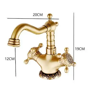 Imagem -04 - Antique Bronze Torneira Pia do Banheiro Alça Dupla Deck Montado Torneira Misturadora de Água Quente e Fria Lavatório do Guindaste Ml309