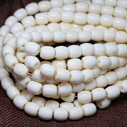 White resin beeswax9*9mm 10*10mm 12*12mm barrel rice shape loose beads wholesale retail fit diy women fashion jewelry 15inch B55