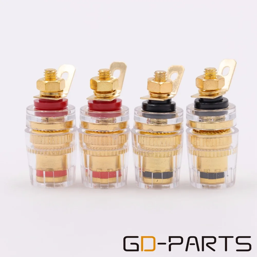 10PCS MINI Gold Plated Brass Amplifier Binding Post Speaker Terminal Banana Socket Connector For HIFI AUDIO DIY GD-PARTS