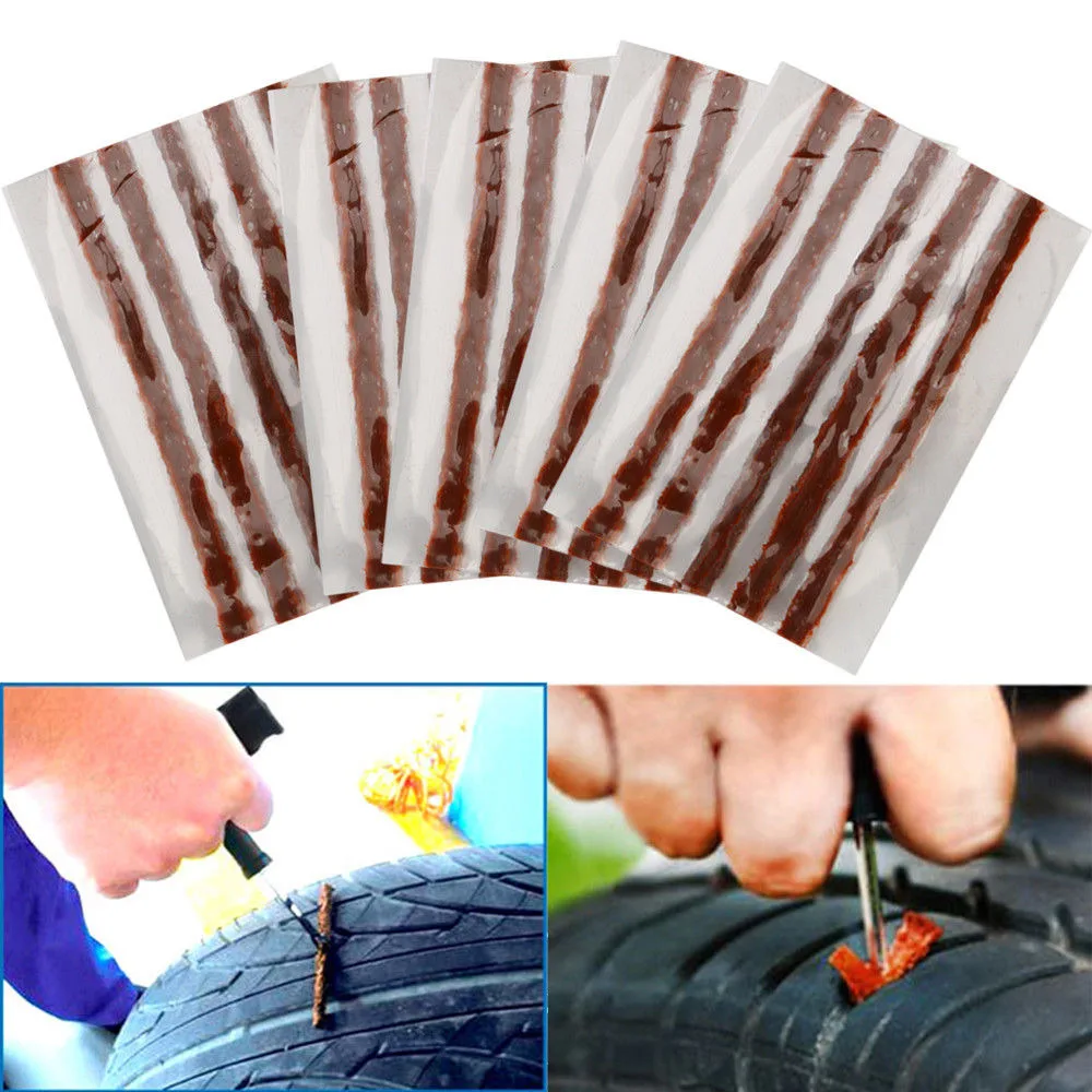 

50pcs Automobile Repair Car Tyre Puncture Strips Motorcycle Tire Bike Tubeless Scooter Seal Rubber Tools