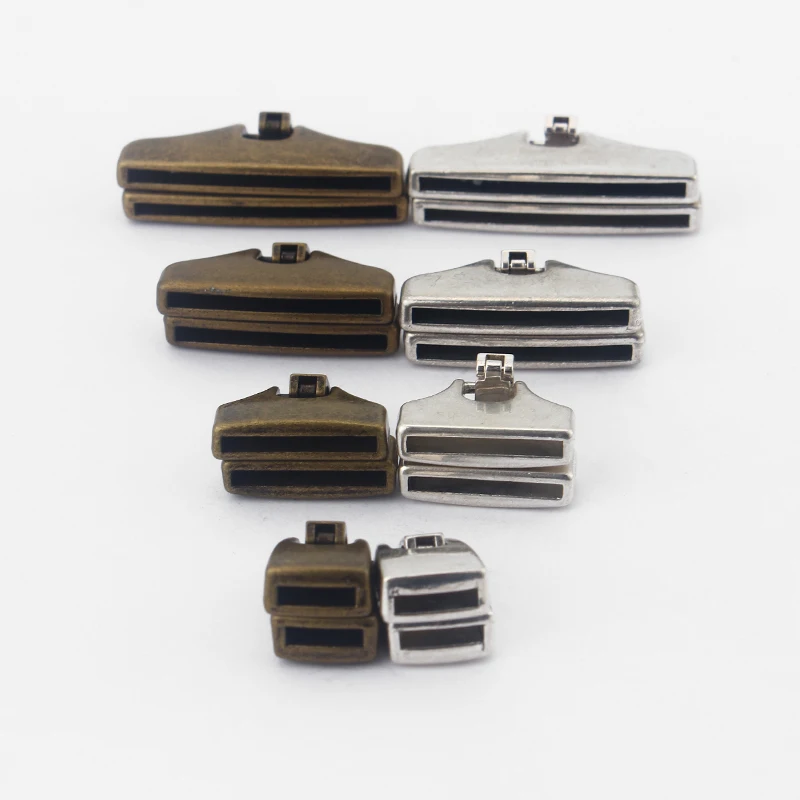 2Sets Flat Snap Clasp connector For Flat Leather diy Bracelet necklace jewelry Making Findings accessories