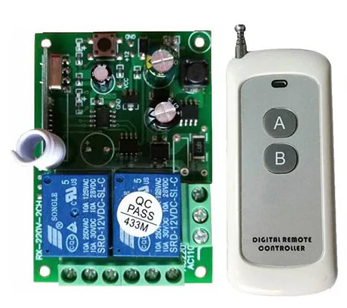 Controle remoto sem fio ac85v 110v, 220v, 250v e 500m, longo alcance, rf, sistema de segurança, tubular, para portas de garagem