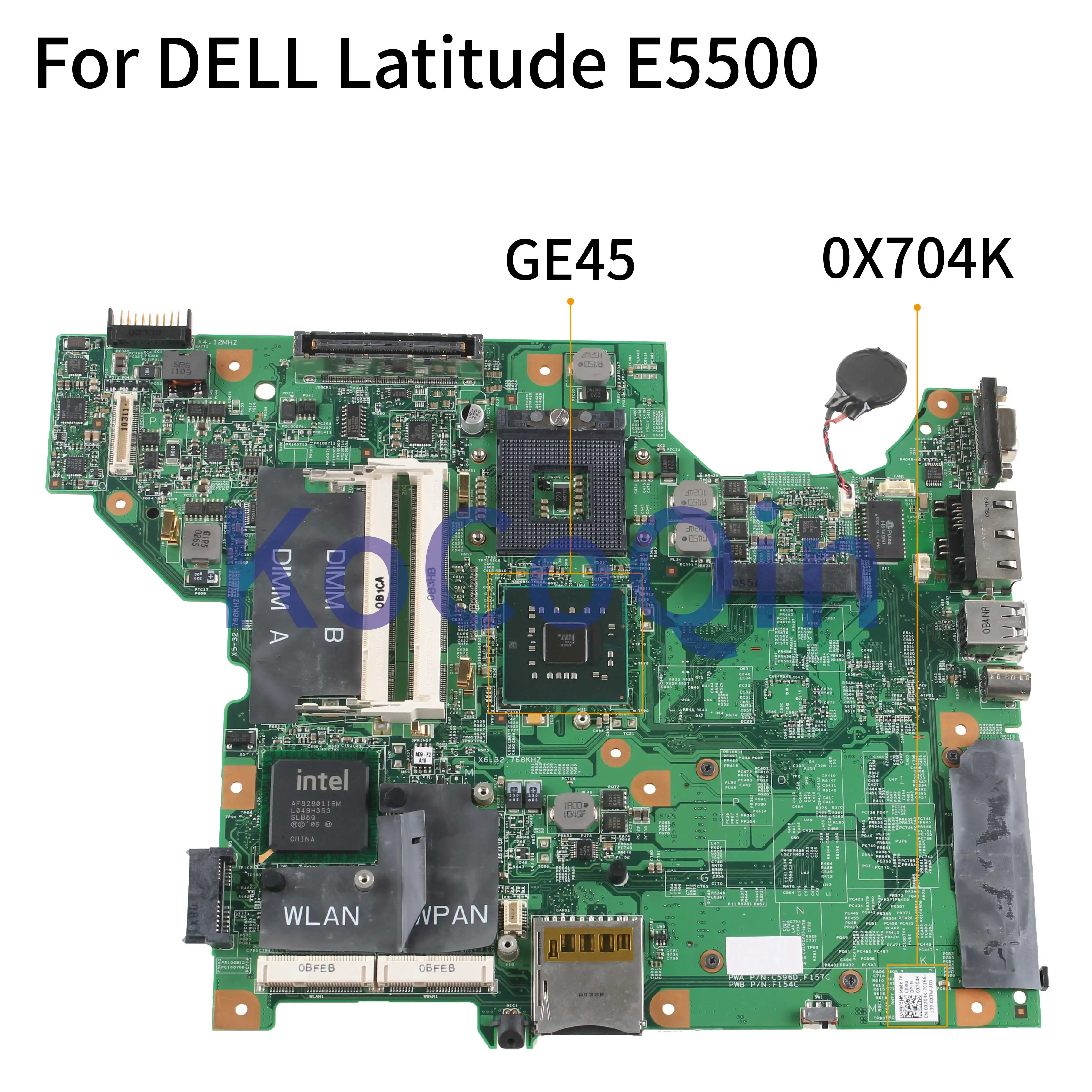 

KoCoQin Laptop motherboard For DELL Latitude E5500 Mainboard CN-0X704K 0X704K GE45