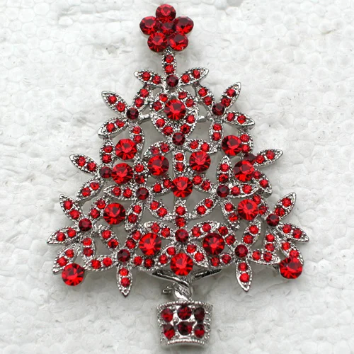 60pcs/lot Mixed Color (Can Notes Color) Wholesale Fashion Brooch Rhinestone Christmas tree Pin brooches Christmas Gift C101428