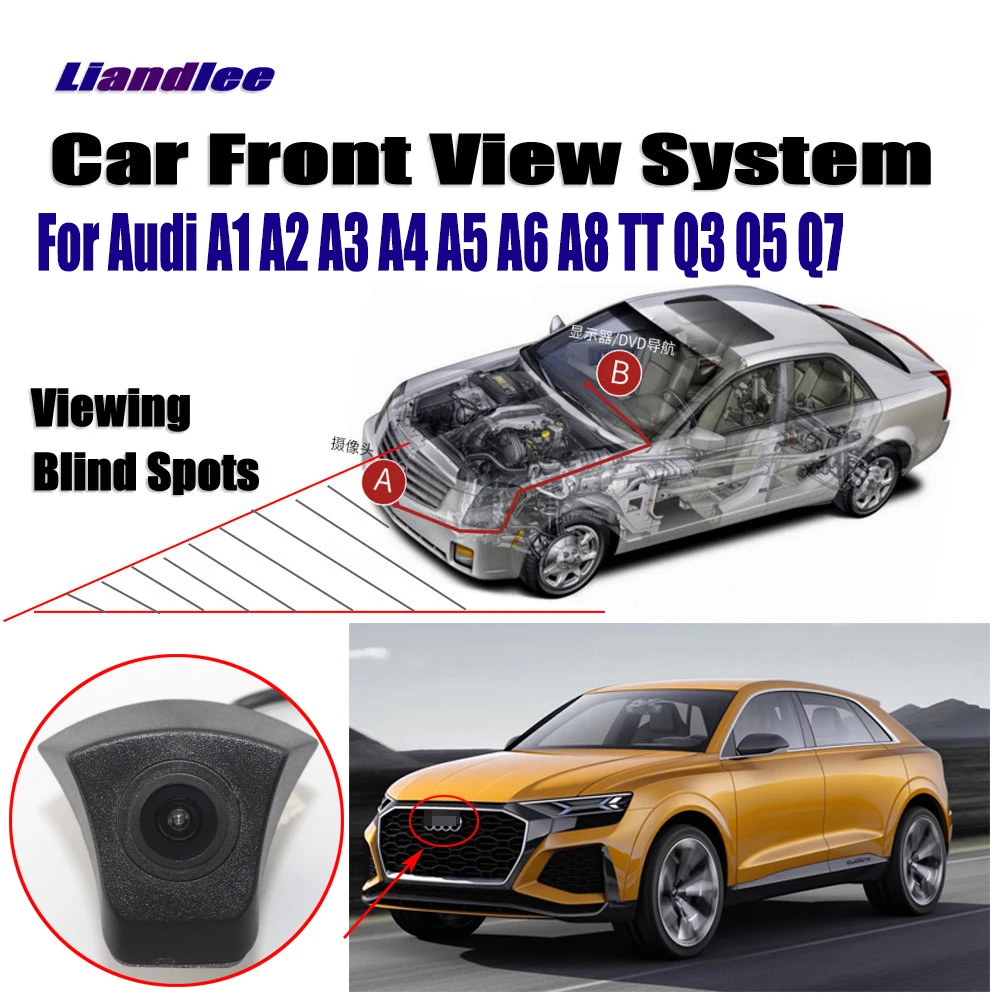 Car Front View Camera For Audi A1 A2 A3 A4 A5 A6 A8 TT Q3 Q5 Q7 2010-2020 Front CAM Full HD CCD Accessories