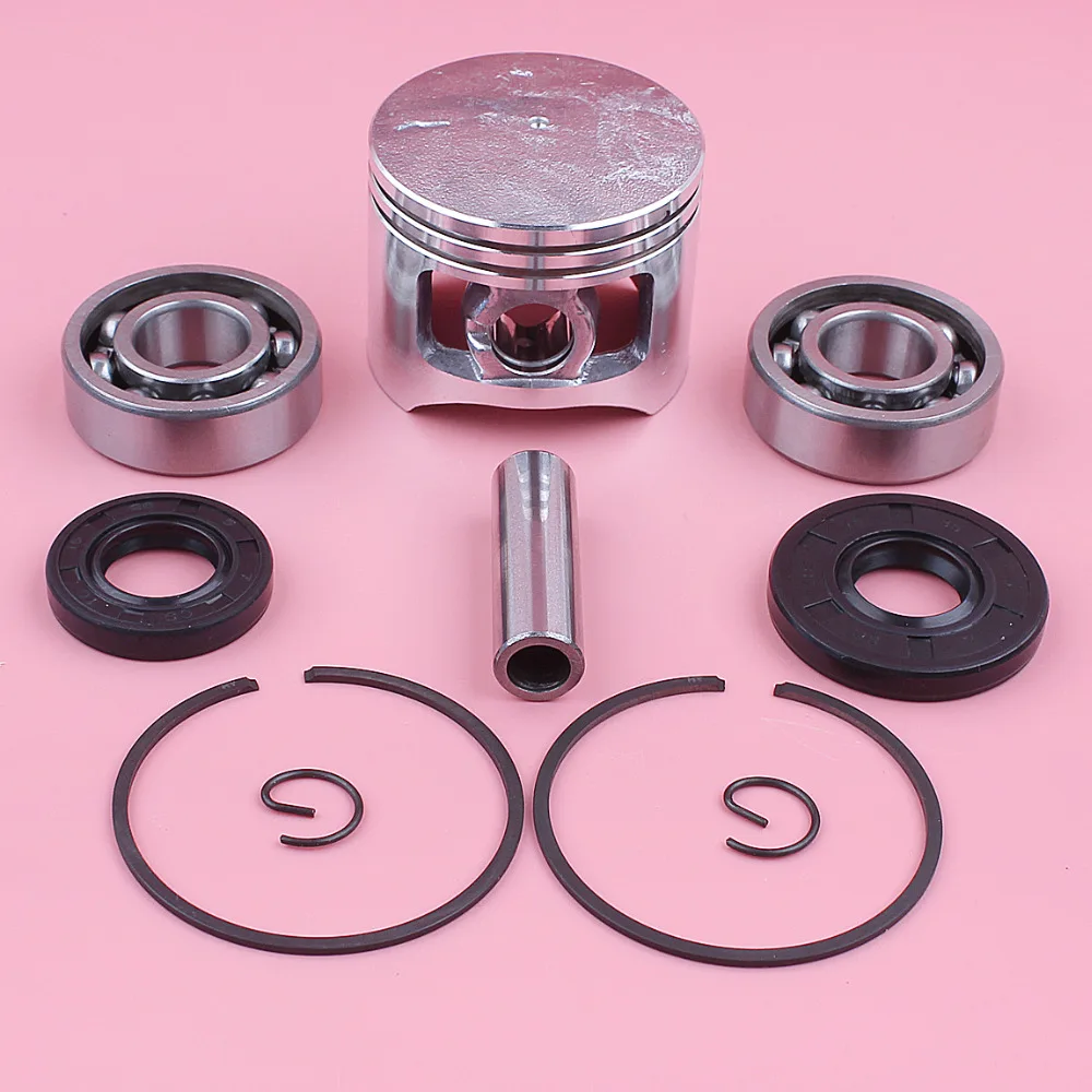 45mm Piston Ring Pin Circlip Kit For Chinese 5200 52cc Crank Bearing Oil Seal Set Chainsaw Spare Replace Part Chain Saw