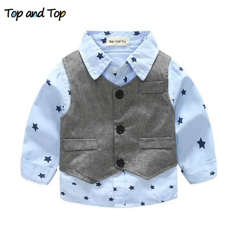 Newest Autumn baby boy clothing set Newborn Clothes Sets gentleman three pieces sets (Vest+t-shirt+pants) free shipping