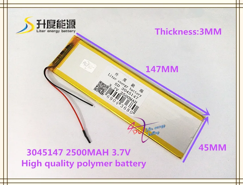 

3,7 в 2500 мАч 3045147 литий-ионный полимерный/литий-ионный аккумулятор для планшетного ПК портативное зарядное устройство электронная книга mp5 mp3