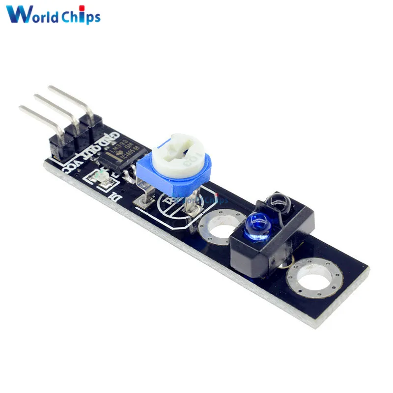 TCRT5000 Infrared Reflection Sensor Line Track Module Digital Switch Output LM393 Comparator 3.3V Adjustable With Potentiometer