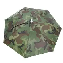 Foldable Rain Umbrella Hat Army Green #6