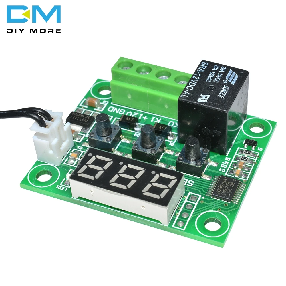 W1209 DC 12V Red Blue Green White LED Digital Thermostat Temperature Control Thermometer Switch Module + NTC Sensor