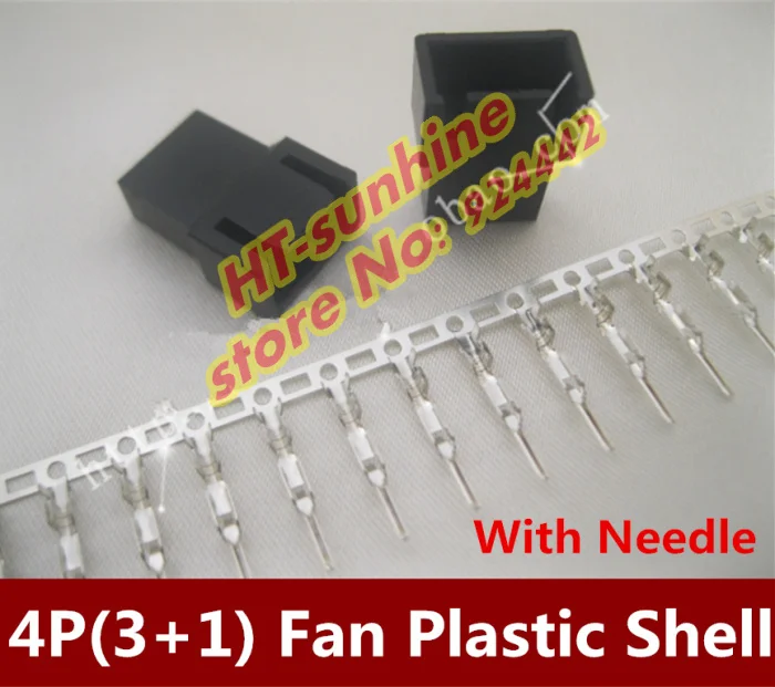 

300PCS DIY computer fan plastic shell 4pin plug plastic shell with terminal needle for motherboard Free shipping